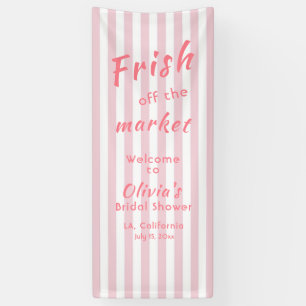 Bridal Shower Banner, Pink Stripes Wedding Bridal  Banner