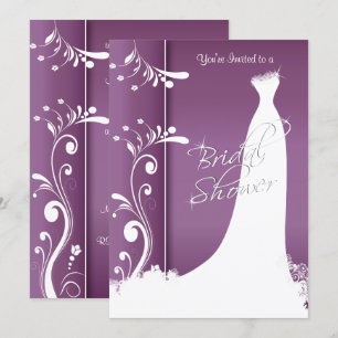 Bridal Shower - Beautiful Plum Purple Invitation