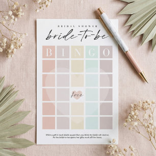 Bridal Shower Bingo Bride-to-Be Party Game Card