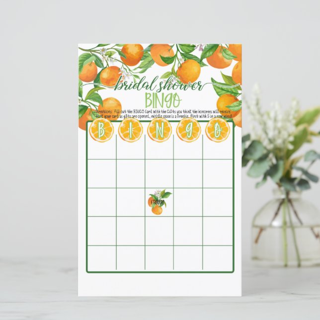 Bridal Shower BINGO - Orange (Standing Front)