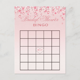 Bridal Shower Bingo Pink Blush Invitation Postcard