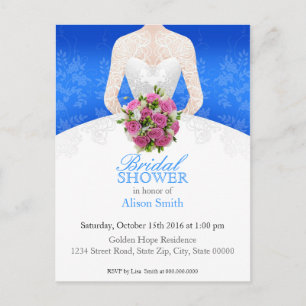 Bridal Shower blue invitation