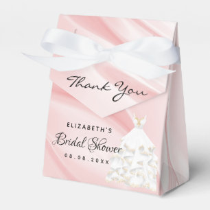 Bridal Shower blush pink dress thank you Favor Box