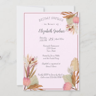 Bridal Shower Boho Terracotta Palm Grass Invitation