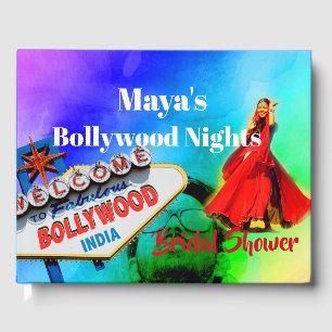 Bridal Shower Bollywood Indian Colourful Modern Guest Book