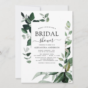 Bridal Shower Botanical Greenery Foliage Invitation