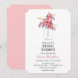 Bridal Shower Bouquet Mason Jar Shower invitation