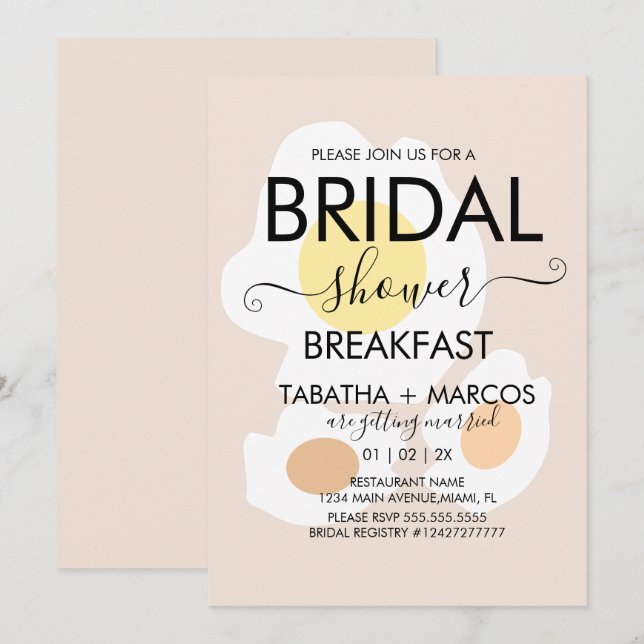 Bridal Shower Breakfast Egg Brunch Invitation (Front/Back)