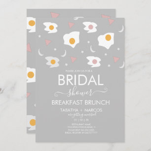 Bridal Shower Breakfast Egg Brunch Pattern Invitat Invitation