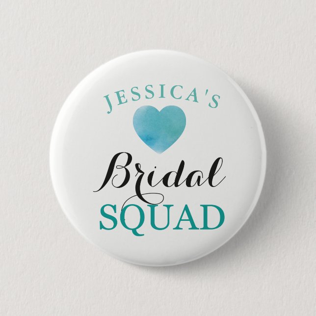 Bridal Shower Bride Badge Bachelorette Bride Squad 2 Inch Round Button (Front)