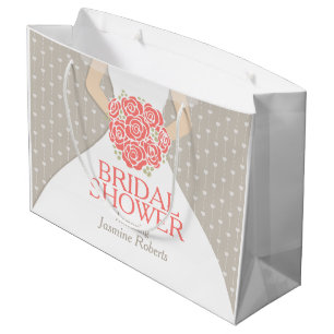 Bridal shower bride dress personalized gift bag