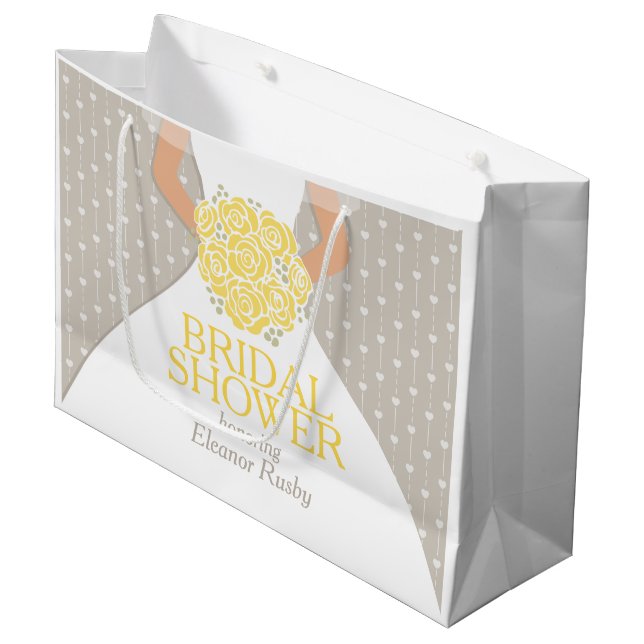 Bridal shower bride personalized gift bag (Front Angled)