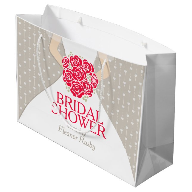 Bridal shower bride personalized gift bag (Back Angled)