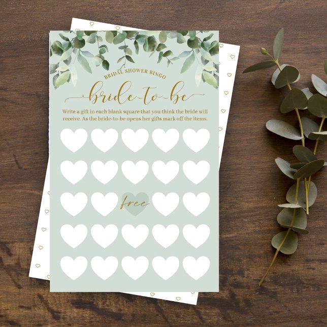 Bridal Shower Bride-To-Be Bingo Watercolor Foliage (Creator Uploaded)
