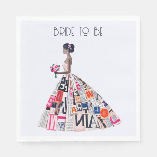Bridal Shower Bride to Be Wedding dress Napkin