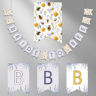 Bridal Shower Bride to Bee Honey Bees Lavander Bunting Flags