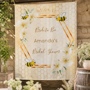 Bridal Shower bride to bee honeycomb bumble bees Tapestry