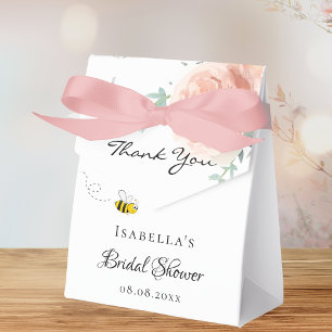 Bridal shower bride to bee pink floral thank you favor box