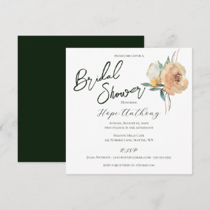 Bridal Shower Bright Summer Flowers Elegant Invitation
