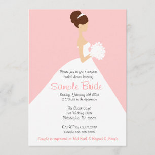 Bridal Shower Brown Hair Bride Invitation