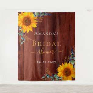 Bridal Shower Brown wood sunflower rustic Tapestry