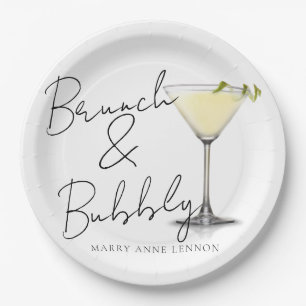 Bridal Shower Brunch and Bubbly Cocktail Party Paper Plate