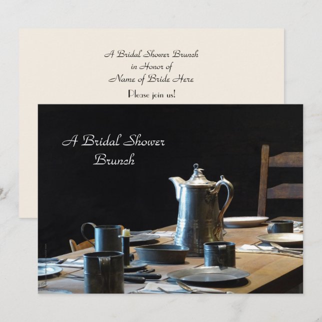 Bridal Shower Brunch Old West Table Setting Invitation (Front/Back)