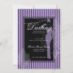 Bridal shower brunch with the bride  invitation<br><div class="desc">Bridal shower brunch with the bride purple and black polka dot save the date invitation card collection. This modern elegant collection includes,  invitation,  thank you card,  paper cup,  paper plate etc.</div>