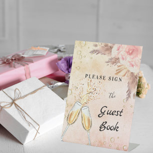 Bridal Shower bubbly brunch guest book sign