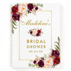 Bridal Shower Burgundy Floral Gold Gift List