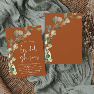 Bridal Shower Burnt Orange Greenery Eucalyptus Invitation