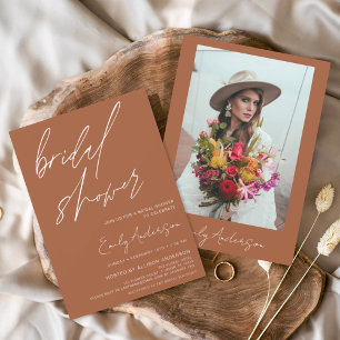 Bridal Shower Burnt Orange Terracotta Coriander Invitation