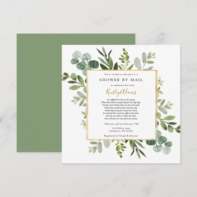 Bridal Shower by Mail Invitation (Front/Back)