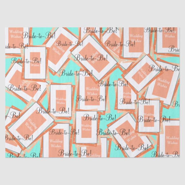 Bridal Shower Cantaloupe Blue Tissue Paper (Front)