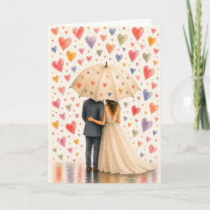 Bridal Shower Card   Romantic Under Umbrella