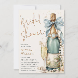 Bridal Shower Champagne Bottle Invitation