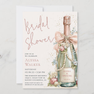 Bridal Shower Champagne Bottle Invitation