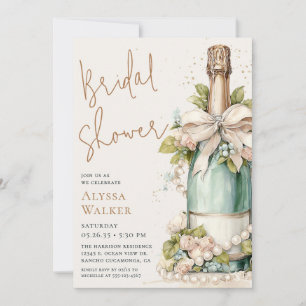 Bridal Shower Champagne Bottle Invitation