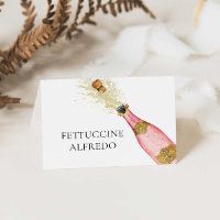 Bridal Shower Champagne Theme Buffet Food Card