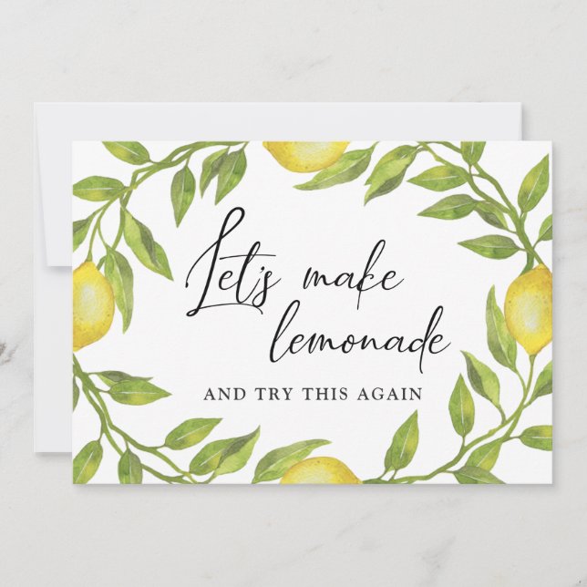 Bridal Shower Change of Plans Lemons Greenery Invitation (Front)