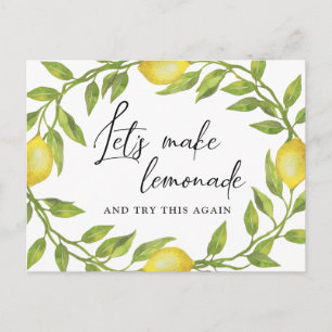 Bridal Shower Change the Date Lemons Greenery Postcard
