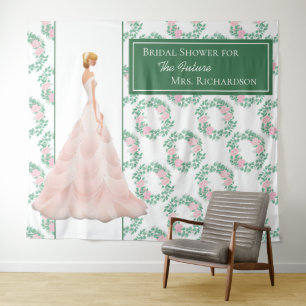 Bridal Shower Chic Photo Backdrop - Green Tapestry