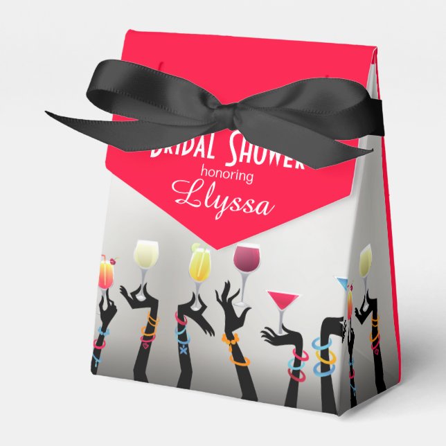 Bridal Shower Cocktail Party Favor Box (Front Side)