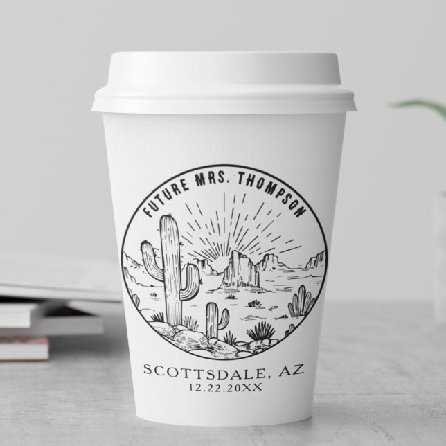 Bridal Shower Coffee Bar Custom Arizona Wedding Paper Cups (Creator Uploaded)