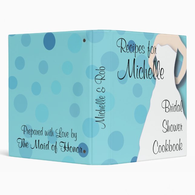 Bridal Shower Cookbook - Blues Binder (Background)