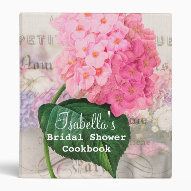 Bridal Shower Cookbook Ring Avery Binder (Front)