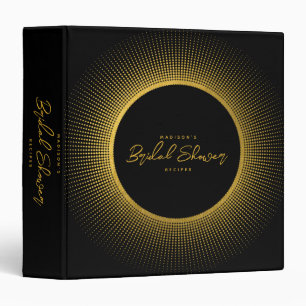 Bridal Shower Cooking Kitchen Recipe Black Gold  Binder