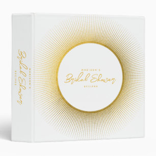 Bridal Shower Cooking Kitchen Recipe White Gold Binder