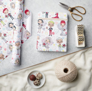 Bridal Shower Couples Wrapping Paper