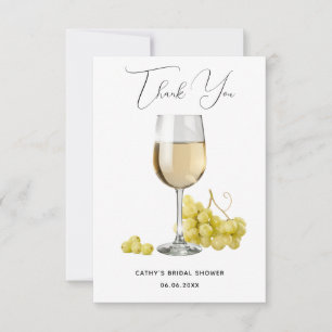 Bridal Shower Cream Vintage Wine Tasting Promotion Thank You Card